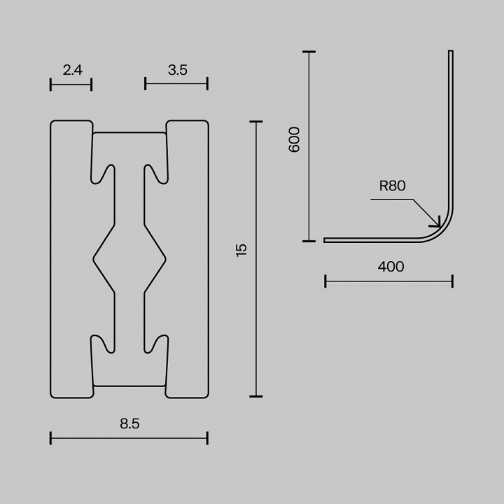 Трек подвесной Maytoni Accessories for tracks Flarity TRX154-RC80-PT