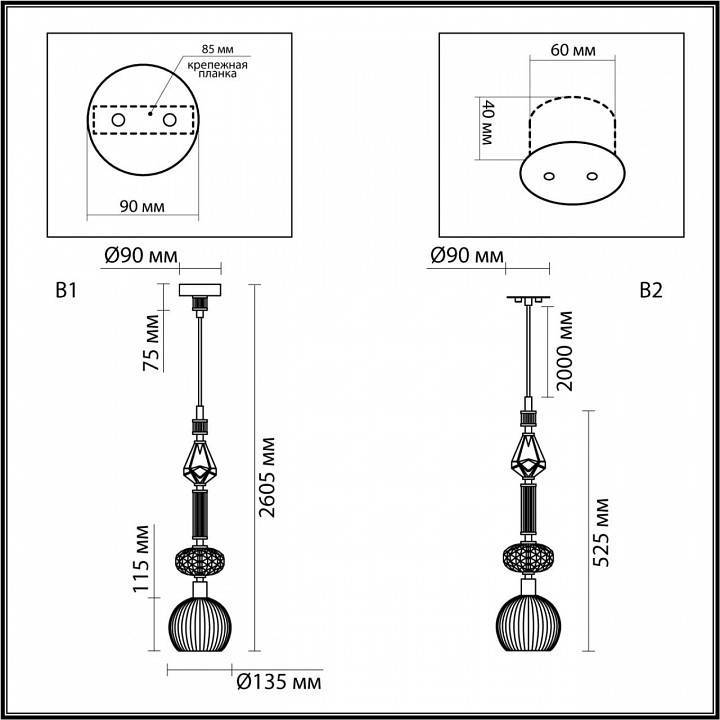 Подвесной светильник Odeon Light Terra 5414/1C