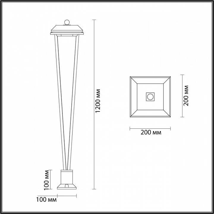 Наземный высокий светильник Odeon Light Bearitz 6655/12GA