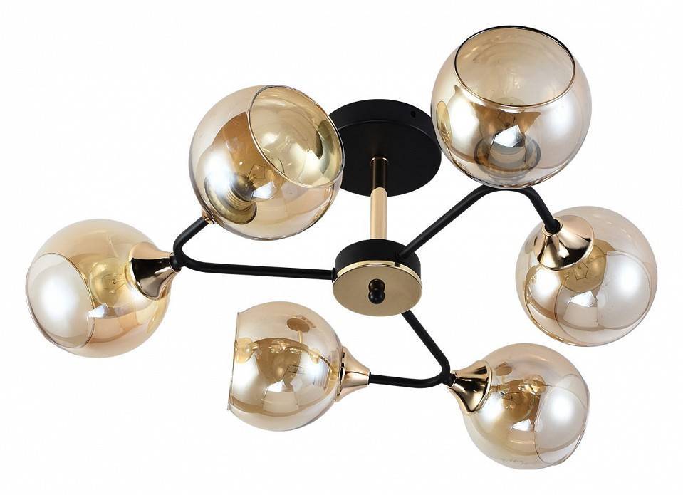 Люстра на штанге Reluce 01339 6 ламп 01339-0.3-06 BK+FGD