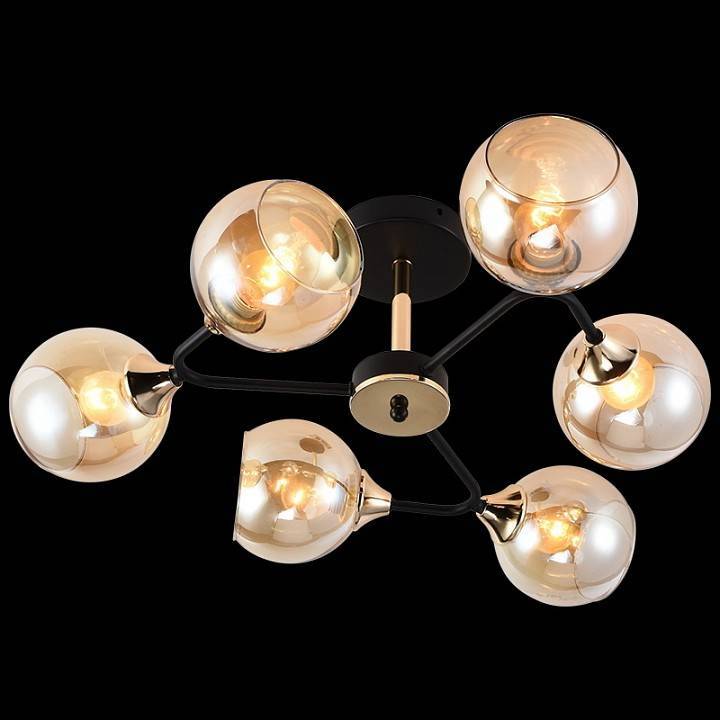 Люстра на штанге Reluce 01339 6 ламп 01339-0.3-06 BK+FGD