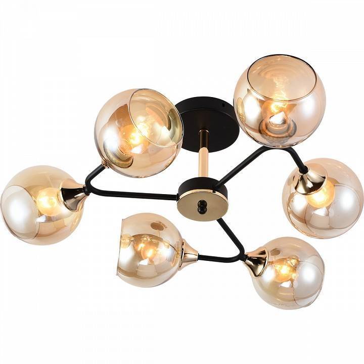 Люстра на штанге Reluce 01339 6 ламп 01339-0.3-06 BK+FGD