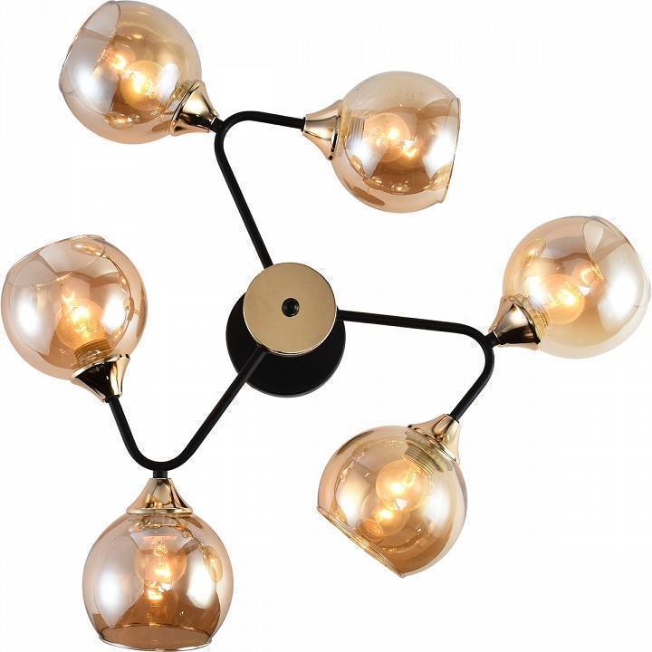 Люстра на штанге Reluce 01339 6 ламп 01339-0.3-06 BK+FGD