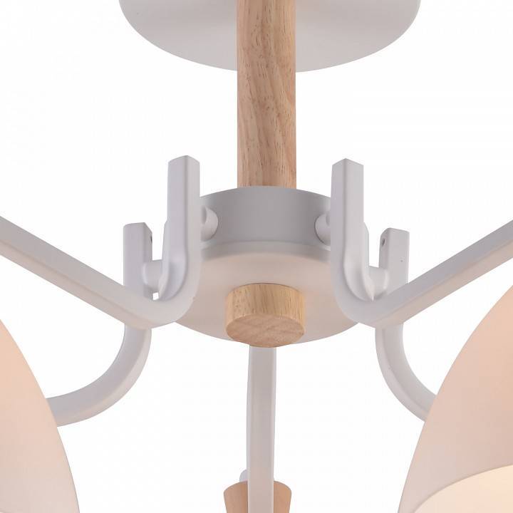 Люстра на штанге Reluce 01622 5 ламп 01622-0.3-05 WH+WOOD