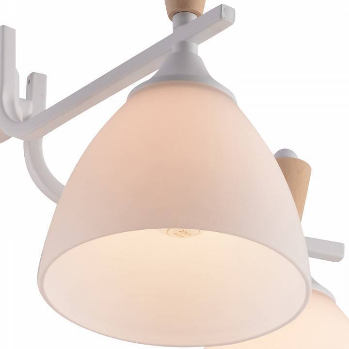 Люстра на штанге Reluce 01622 5 ламп 01622-0.3-05 WH+WOOD