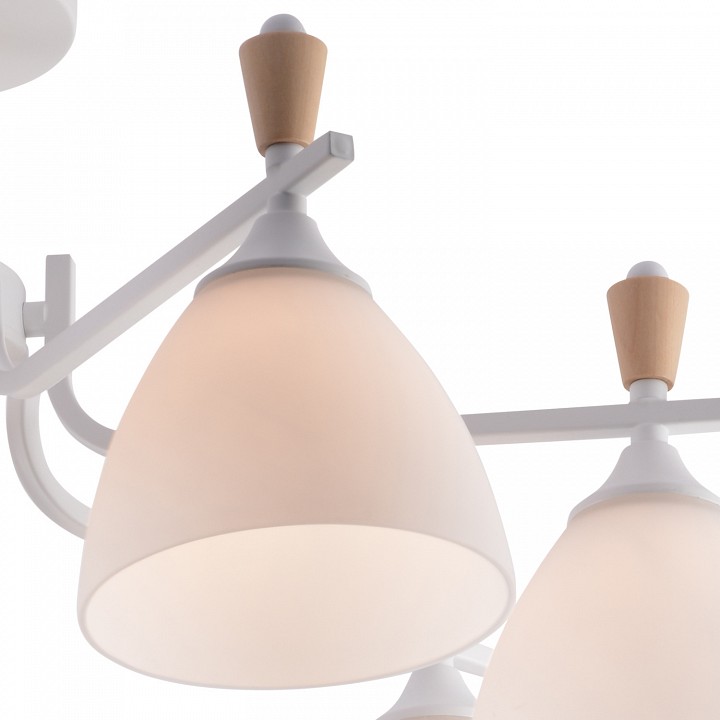 Люстра на штанге De Markt Бремен 7xE27 01622-0.3-07 WH+WOOD