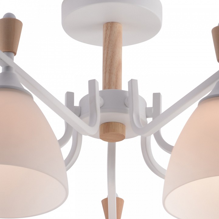 Люстра на штанге De Markt Бремен 7xE27 01622-0.3-07 WH+WOOD