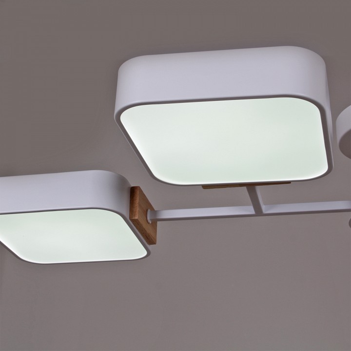 Люстра на штанге De Markt 03363-0.3-08 8 ламп белый дерево 03363-0.3-08 WH+WOOD