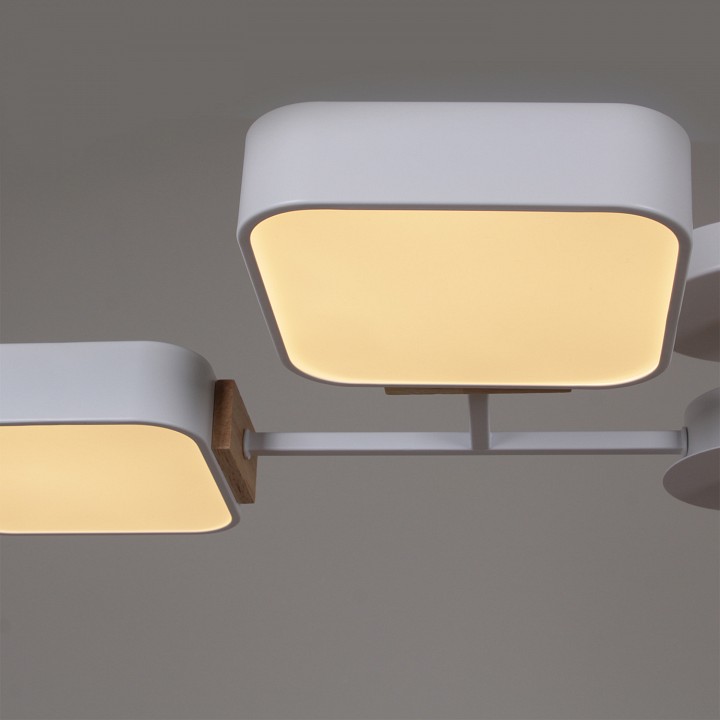 Люстра на штанге De Markt 03363-0.3-08 8 ламп белый дерево 03363-0.3-08 WH+WOOD