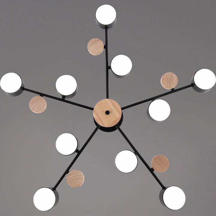 Люстра на штанге 03758 03758-0.3-10 BK+WOOD GX53