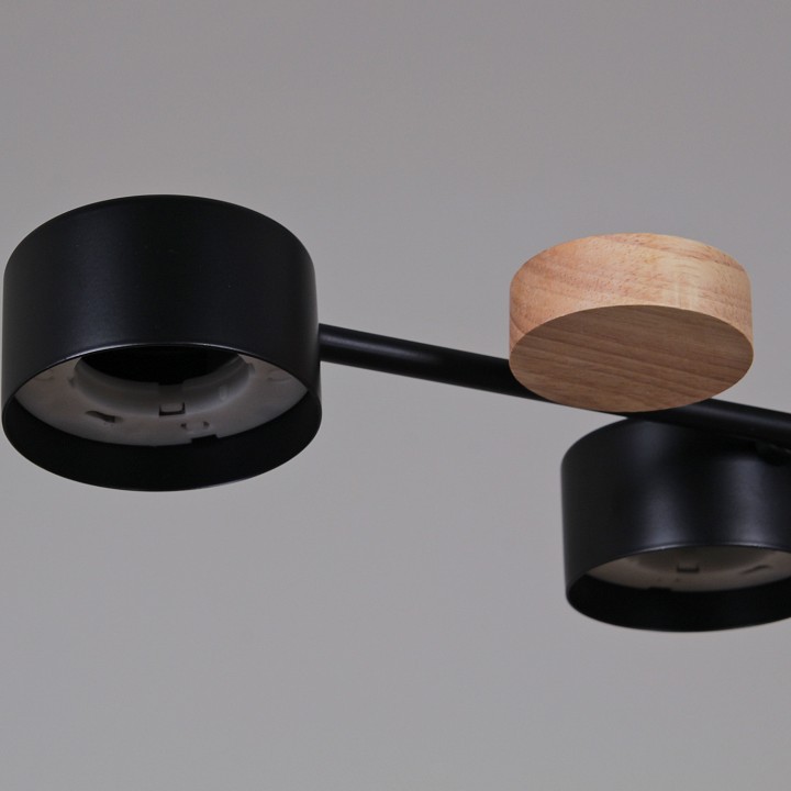 Люстра на штанге 03758 03758-0.3-10 BK+WOOD GX53