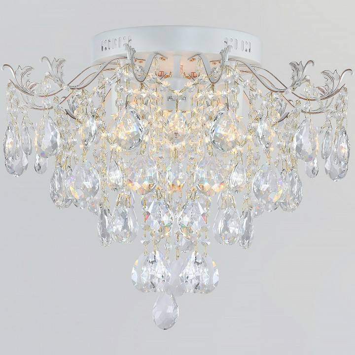 Потолочная люстра Reluce 04037 6 ламп белая с золотом 04037-0.3-06 WH+GOLD PN