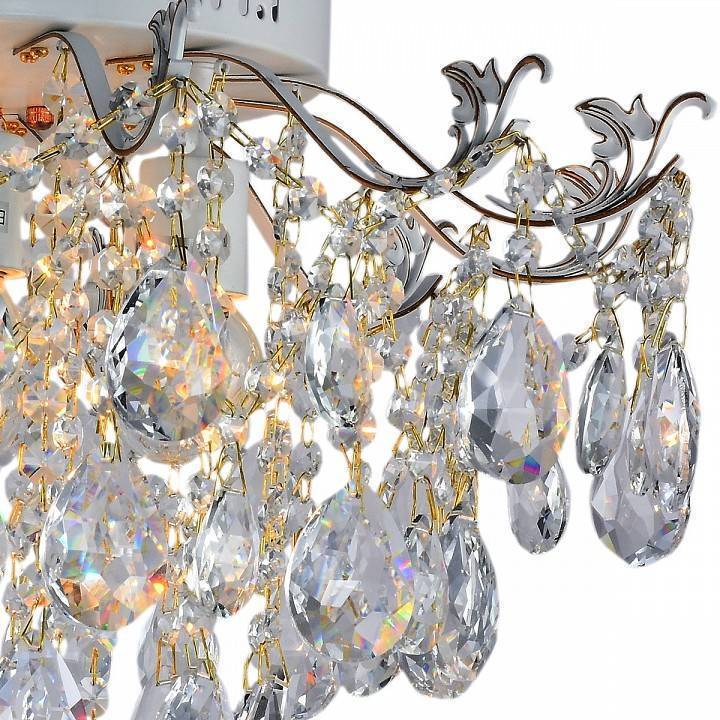 Потолочная люстра Reluce 04037 6 ламп белая с золотом 04037-0.3-06 WH+GOLD PN