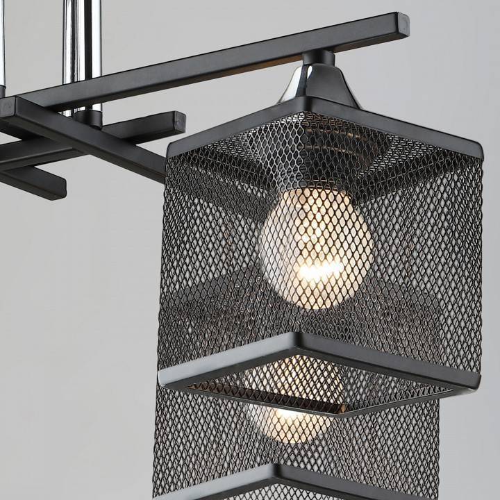 Люстра на штанге De Markt 05986-0.3-04 4xE27 черный/хром 05986-0.3-04 BK+CR