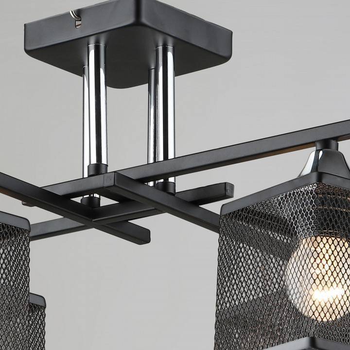 Люстра на штанге De Markt 05986-0.3-04 4xE27 черный/хром 05986-0.3-04 BK+CR