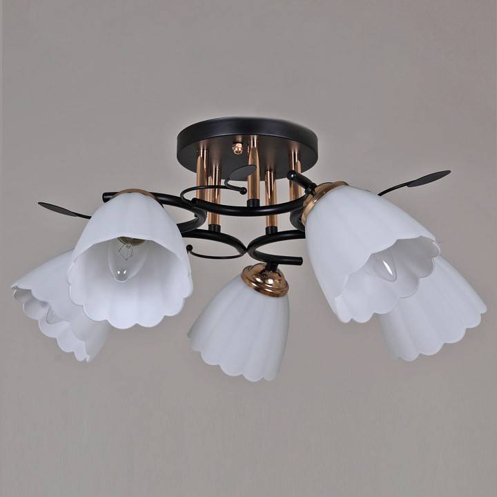 Люстра на штанге Reluce 10134-1 5 ламп 10134-0.3-05 BK+FG