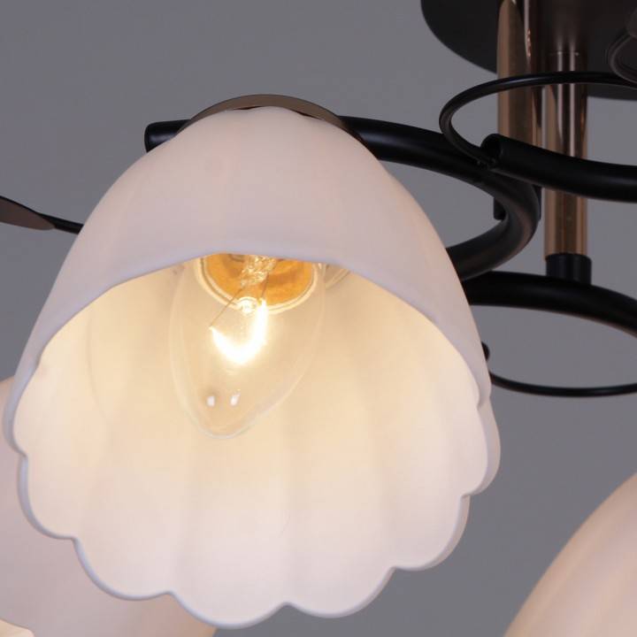 Люстра на штанге Reluce 10134-1 5 ламп 10134-0.3-05 BK+FG