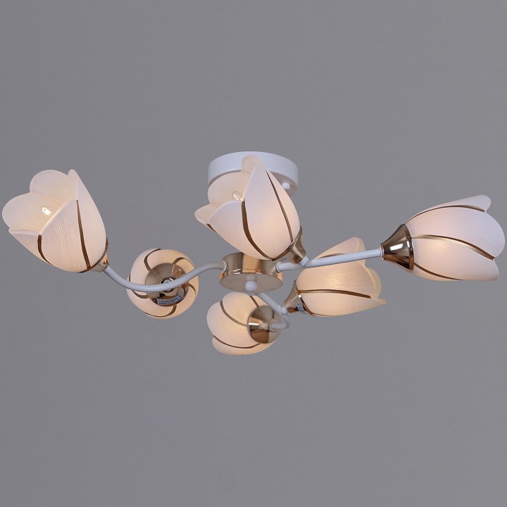 Люстра на штанге светодиодная Reluce 35360-0.3-06 WH+FG