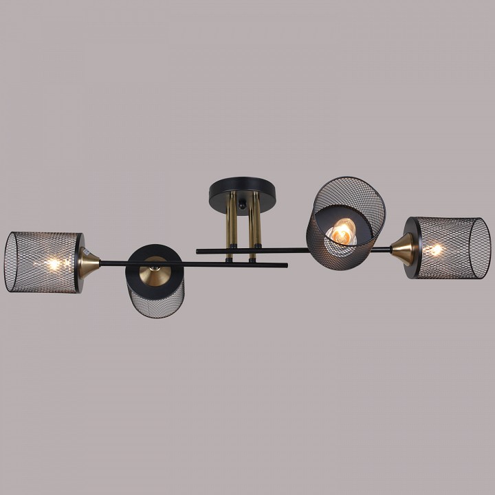 Люстра на штанге  38460-0.3-04 BK+COPPER