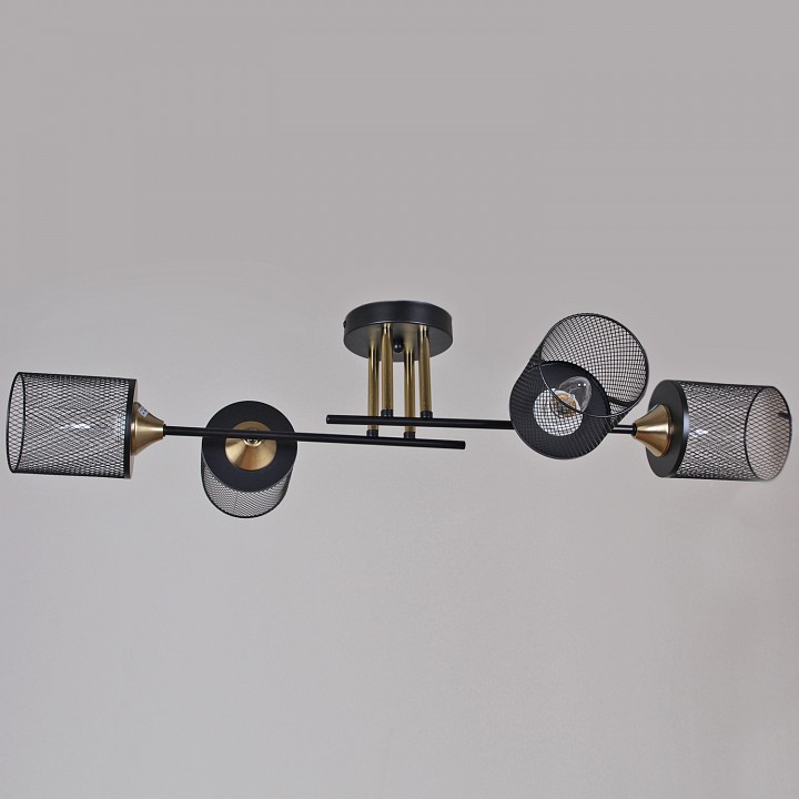 Люстра на штанге  38460-0.3-04 BK+COPPER