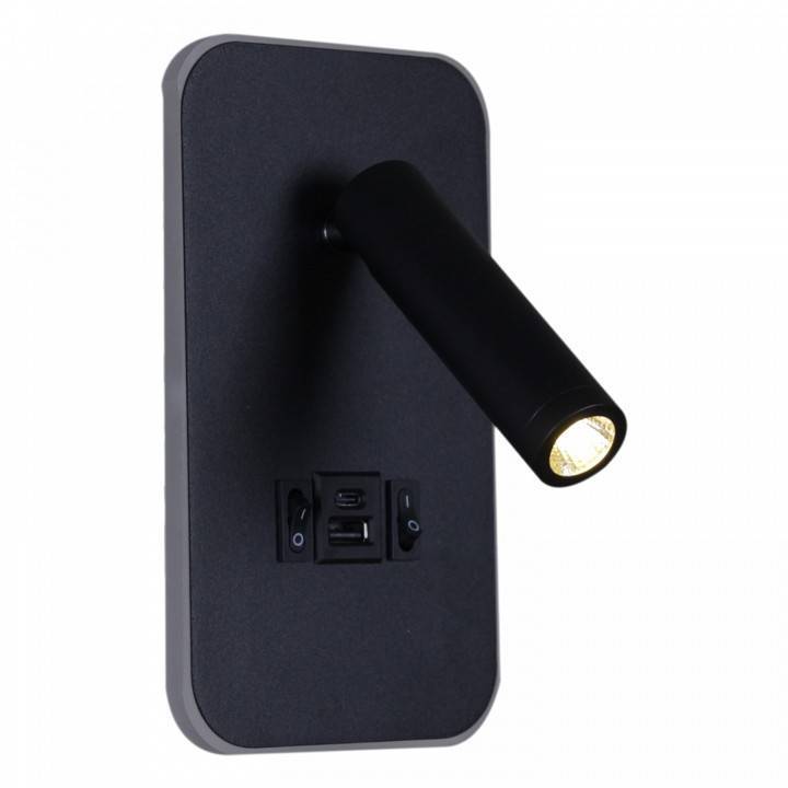 Бра Reluce LED 12 Вт USB 86204-9.2-001KT LED12W+USB BK