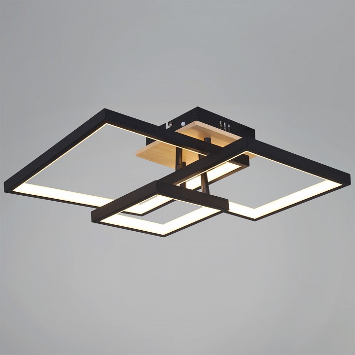 Люстра на штанге 98560-0.3-03 BK+WOOD