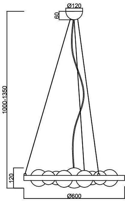 Подвесная люстра ST-Luce Olmi 6 ламп хром/белый SL1510.203.06
