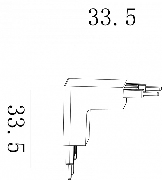 Соединитель угловой L-образный для треков накладных SWG PRO SLIM CN-SLIM-BL-TL