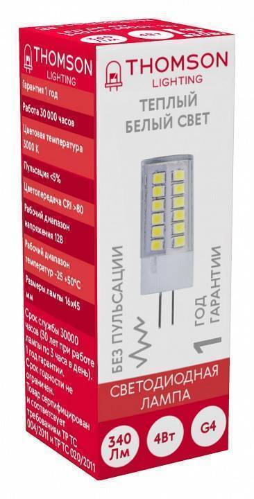 Лампа светодиодная Thomson G4 4 Вт 3000 K TH-B4226