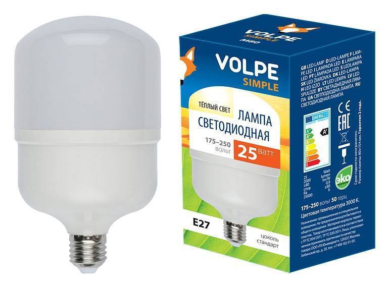 Лампа светодиодная Uniel LED-M80 E27 25Вт 3000K 10808