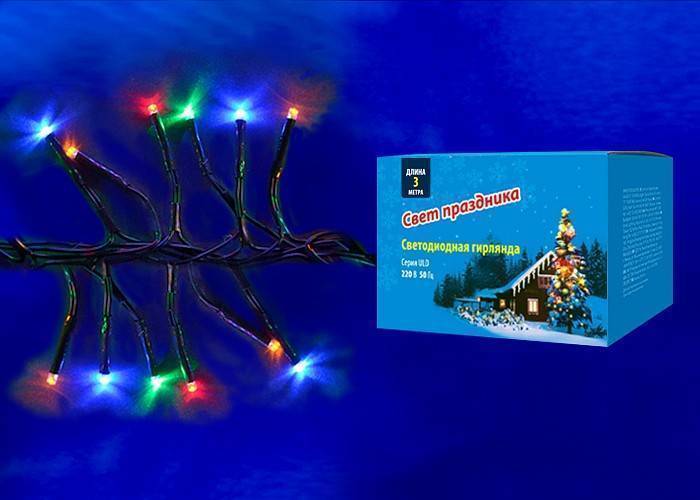Гирлянда Нить Uniel ULD-S3000 30 м 300 LED IP20 теплый белый UL-00005475