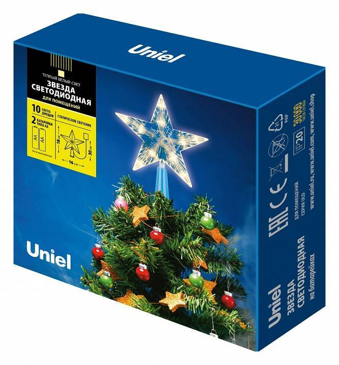 Верхушка на елку Uniel Звезда-2 UL-00005761