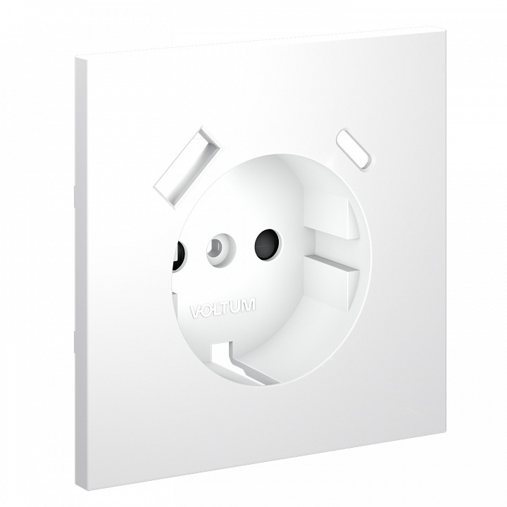 Накладка для розетки с заземлением и со шторками и 2хUSB type A и C Voltum S70 VLS001002