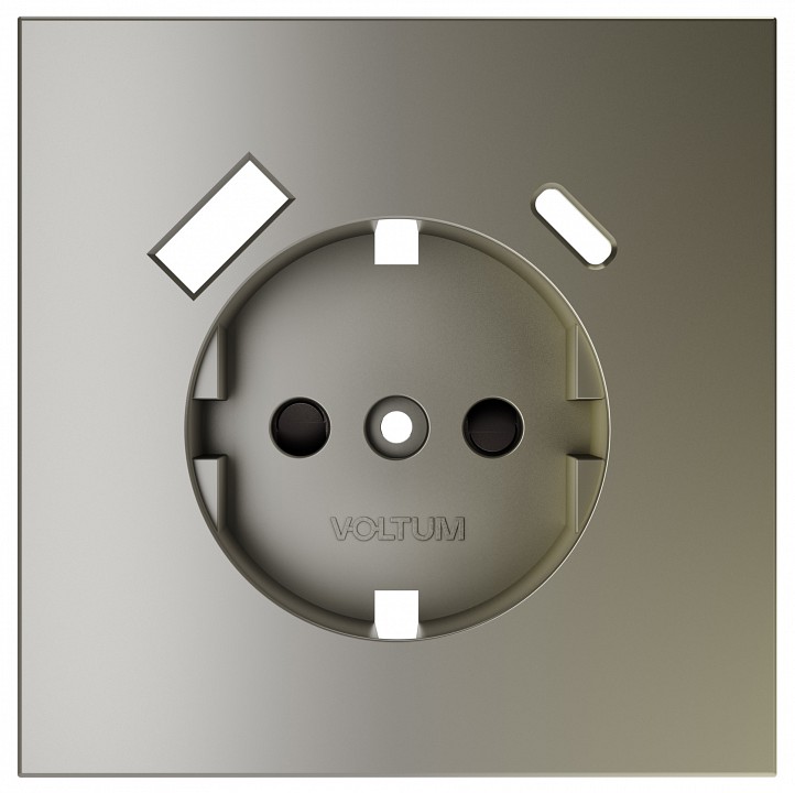 Накладка для розетки с заземлением, шторками и 2xUSB Type-A/C Voltum S70 VLS001004