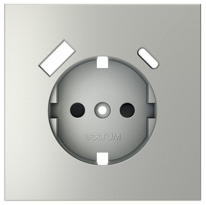 Накладка для розетки с заземлением и со шторками и 2хUSB type A и C Voltum S70 VLS001005