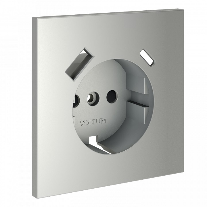 Накладка для розетки с заземлением и со шторками и 2хUSB type A и C Voltum S70 VLS001005