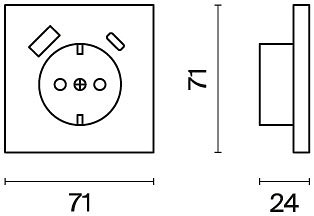 Накладка для розетки с заземлением и со шторками и 2хUSB type A и C Voltum S70 VLS001005