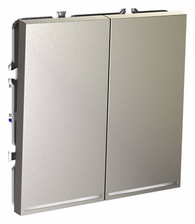 Выключатель проходной двухклавишный с подсветкой без рамки Voltum S70 VLS020404