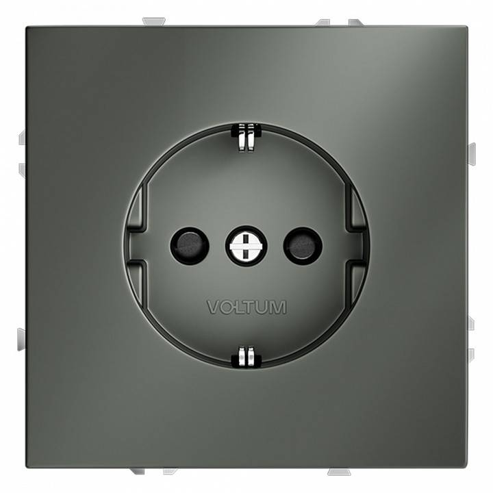 Розетка с заземлением и со шторкой, без рамки Voltum S70 VLS040206