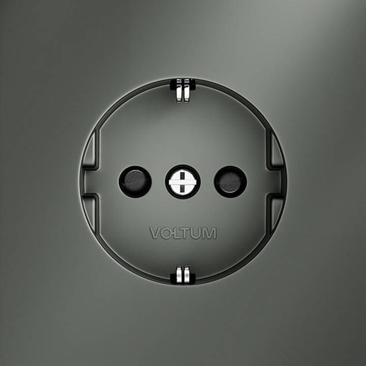 Розетка с заземлением и со шторкой, без рамки Voltum S70 VLS040206