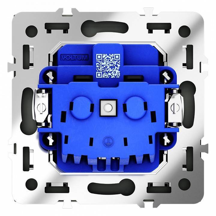 Розетка с заземлением и со шторкой, без рамки Voltum S70 VLS040206