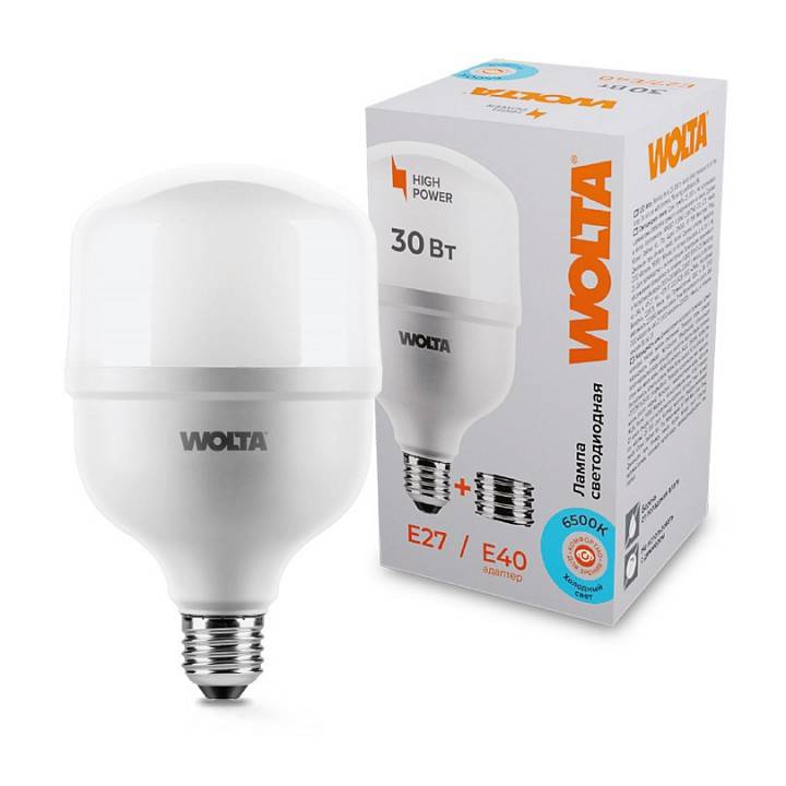 Лампа светодиодная Wolta  Е27/Е40 30Вт 6500K 25WHP30E27/40