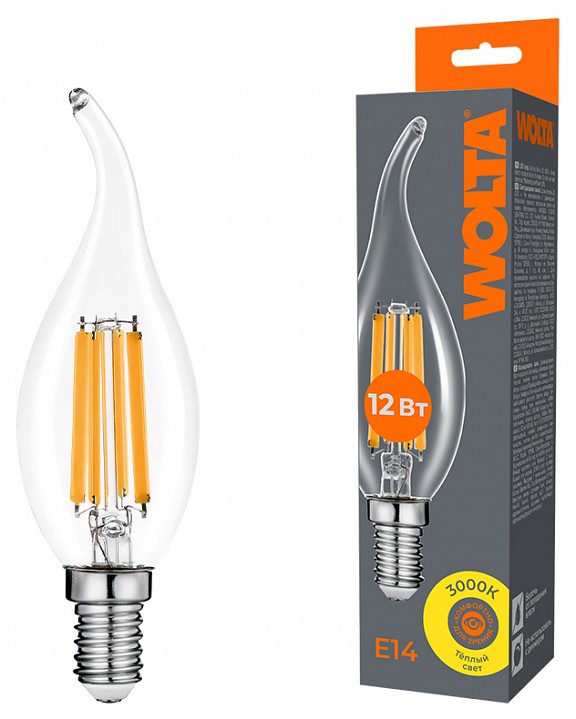 Лампа светодиодная Wolta  WF-CT35-12W3KE14