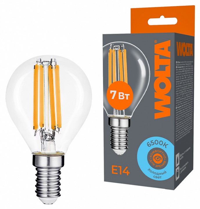 Лампа светодиодная Wolta  WF-G45-7W6KE14