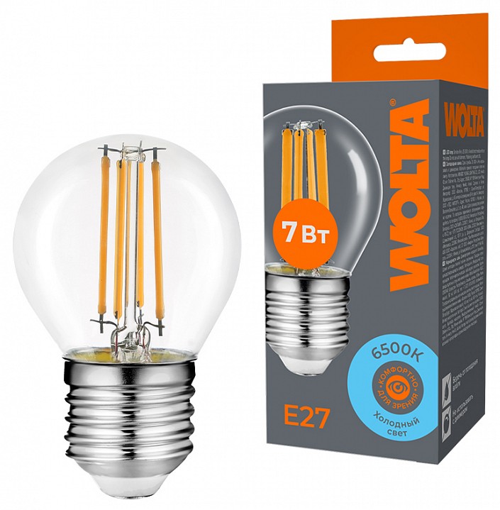Лампа светодиодная Wolta  WF-G45-7W6KE27
