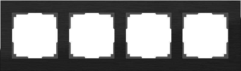 Рамка на 4 поста Werkel черный алюминий W0041708