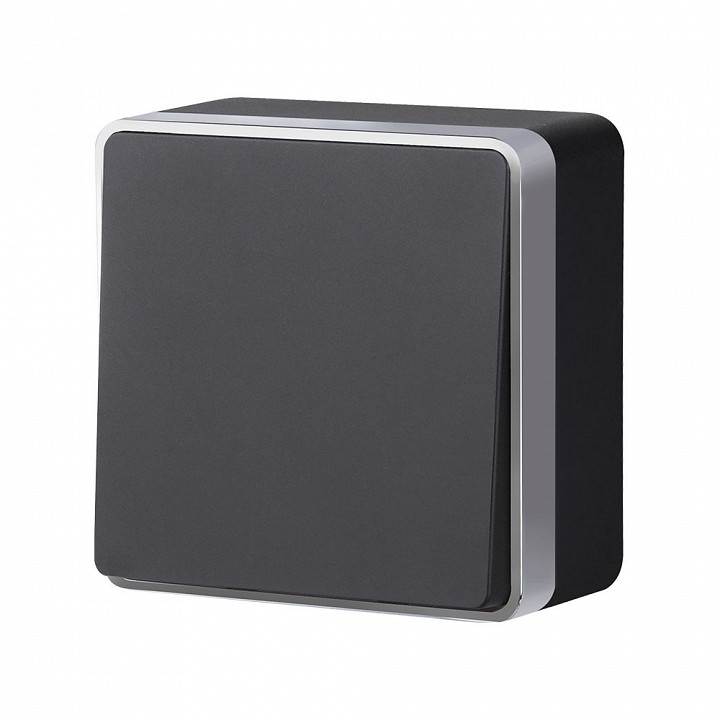 Выключатель проходной одноклавишный Werkel Gallant (черный с серебром) W5012034