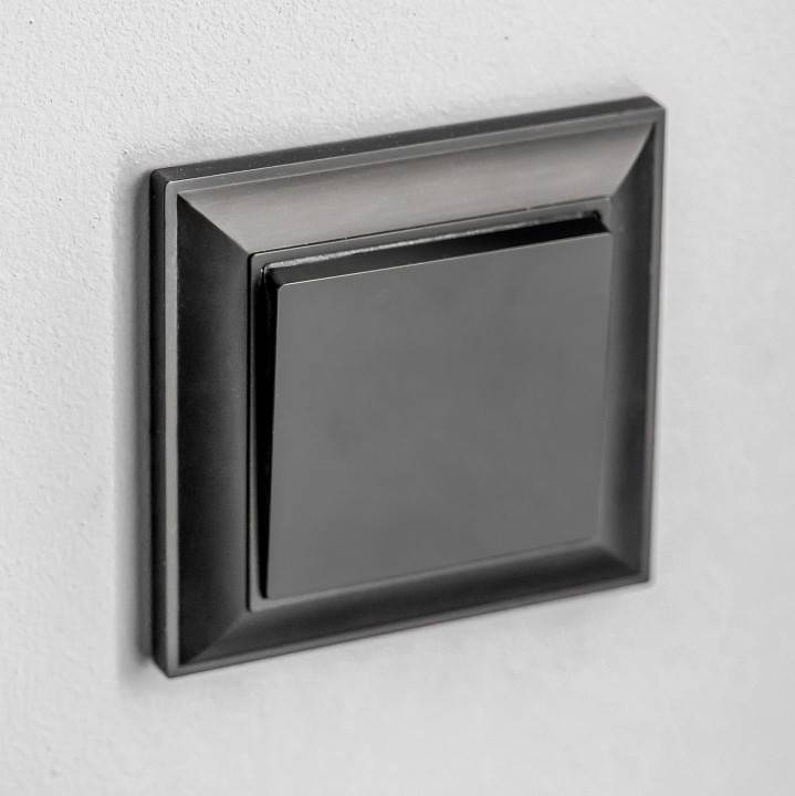 Выключатель одноклавишный без рамки Werkel черный матовый W1110008