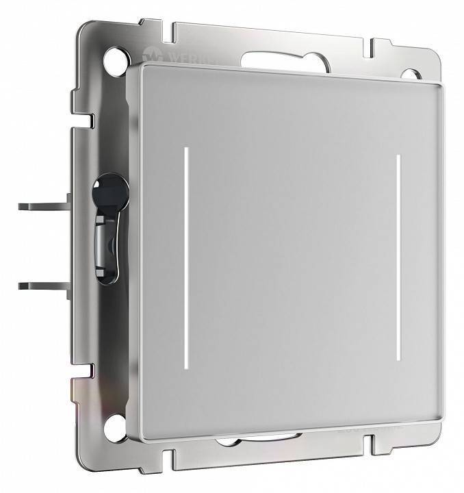 Выключатель сенсорый двухклавишный с подсветкой, без рамки Werkel серебряные W4522006