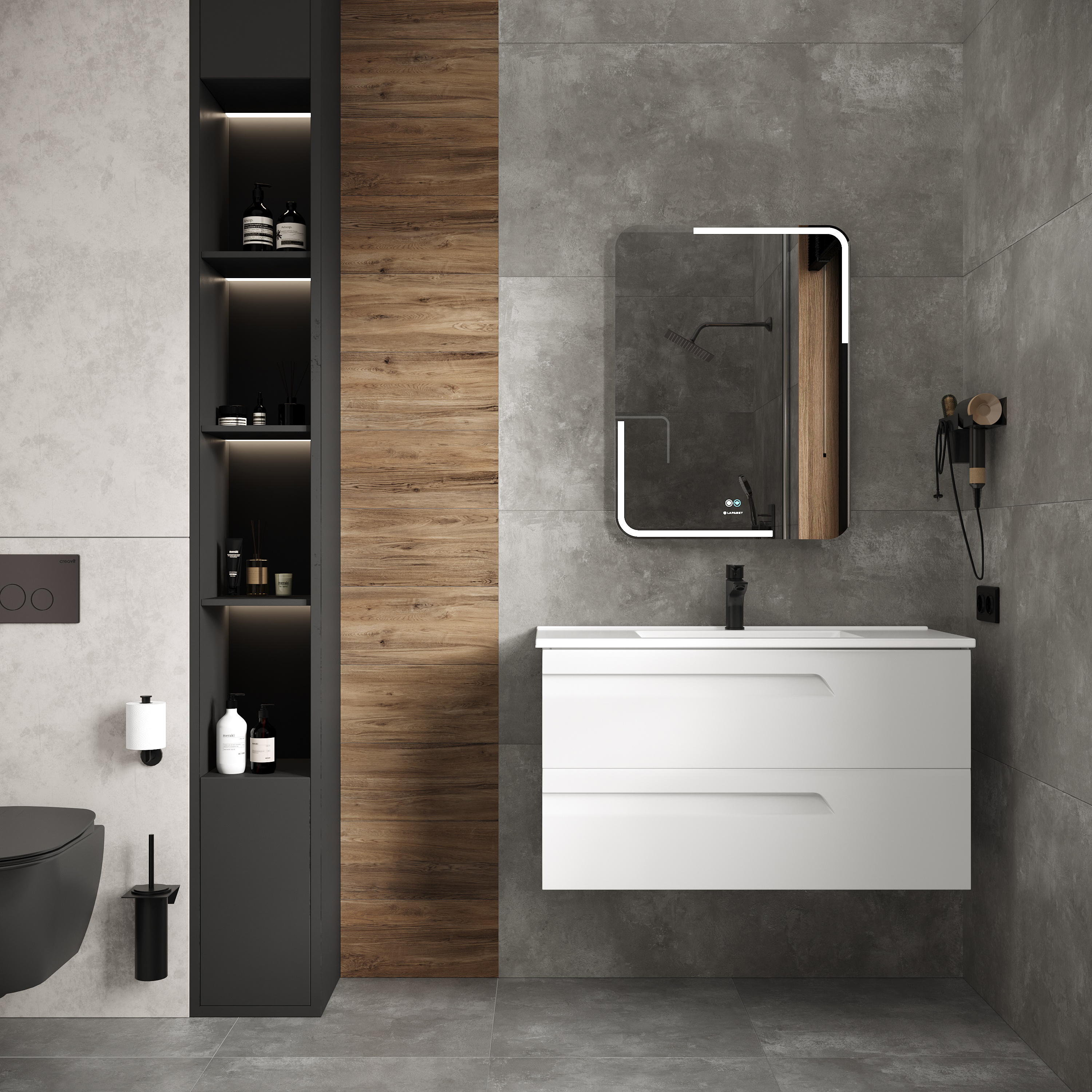 Зеркало Laparet Atlas 60x80 см с подсветкой и антизапотеванием Atlas. 60*80